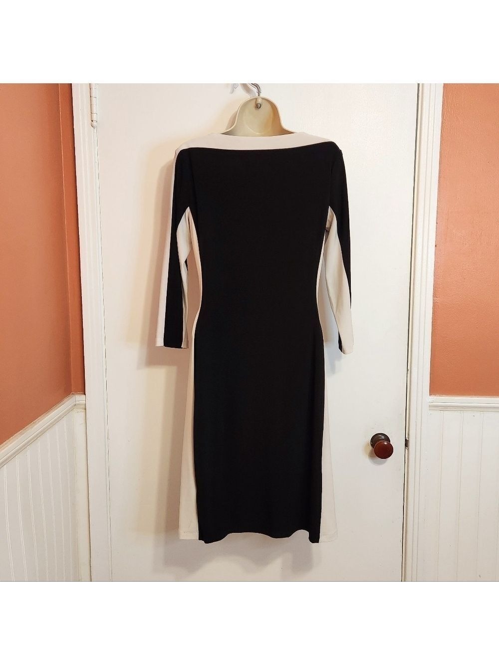Lauren Ralph Lauren Black White Knit Dress Size 6 - Picture 6 of 12